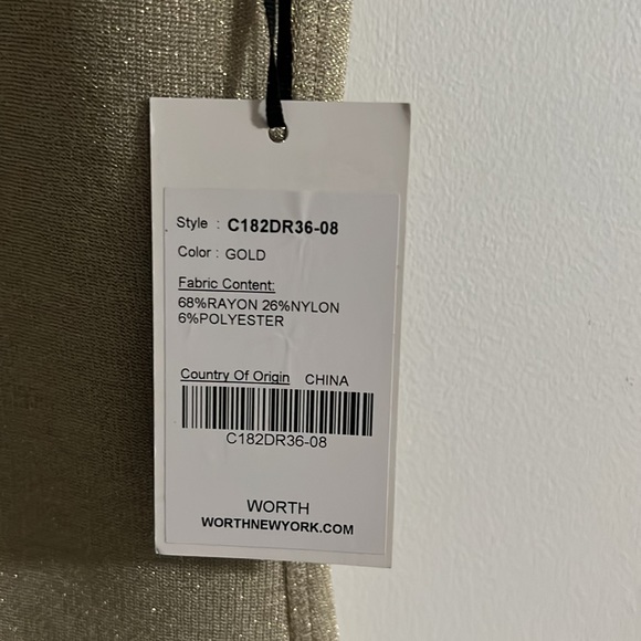Worth New York Gold Stretch Tank Dress Size 8 - Picture 3 of 3